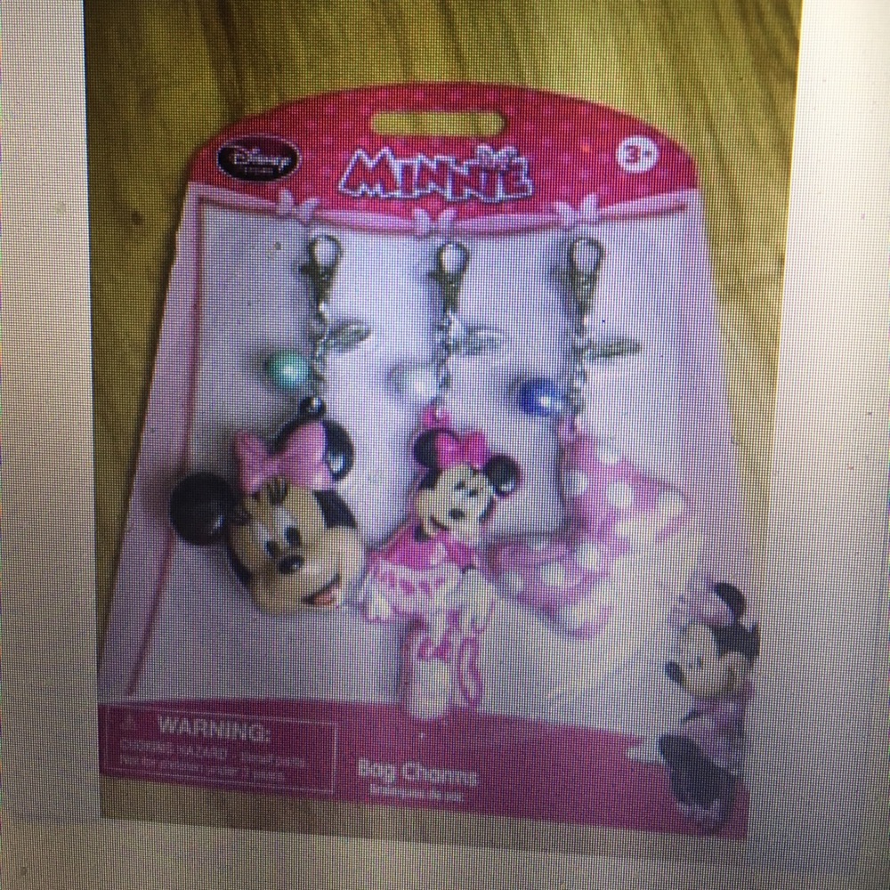 Mini mouse bag charms set of three